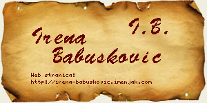 Irena Babušković vizit kartica
